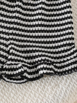 Children S Striped Tank And Shorts Set in Black, back view