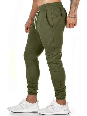 Men's Drawstring Slim Fit Joggers in Grey, alternate angle