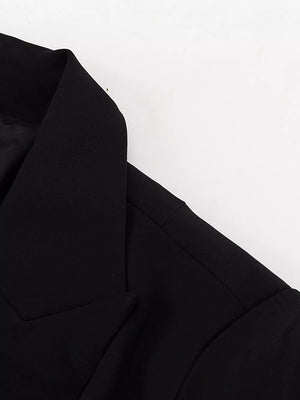 Button-down Blazer Dress With Cut-out Waist in White, view 11