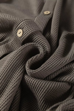 Casual Button-down Dress With Pockets in Dark Gray, view 11