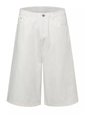 White relaxed fit wide leg sweatpants with a comfortable culotte style.