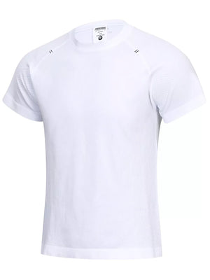 Men's Textured Knit Short Sleeve T-shirt in White, fabric detail