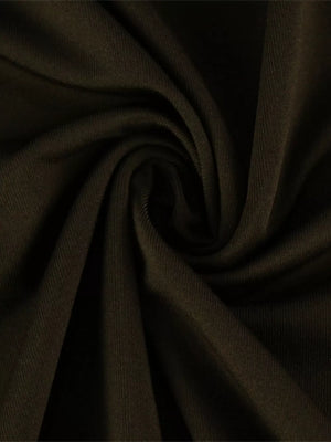 Maternity maxi dress fabric detail in coffee brown with subtle ribbing.