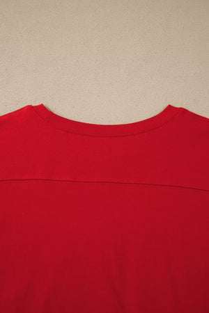 Patriotic Usa Embroidered Short Sleeve T-shirt, fabric detail