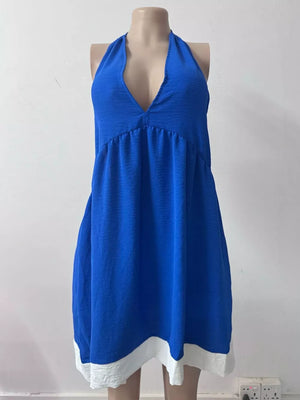 Backless Halter Neck Mini Dress, fabric detail