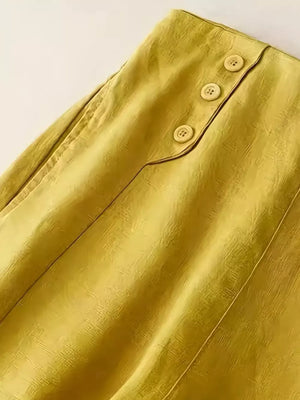 High-waisted Wide-leg Cropped Pants, model styling view