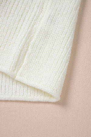 Beige textured knit tank top with tie-front detail