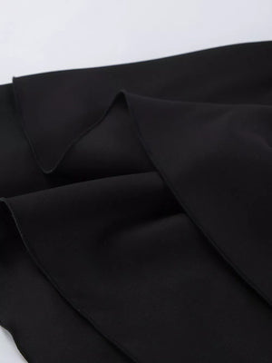 Elegant Stand Collar Blazer And Mini Skirt Set in Black, view 16