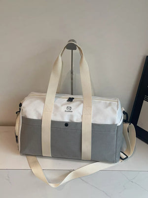 Two-tone Medium Nylon Duffle Bag, model styling view