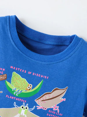 Children's Insect Print Round Neck Tee, close-up detail