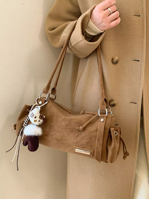Vintage Lightweight Shoulder Bag in Brown, back view