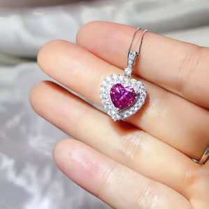 1 Carat 925 Sterling Silver Moissanite Necklace, front view