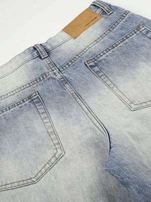 Men S Washed Wide Leg Jeans in Blue, alternate angle