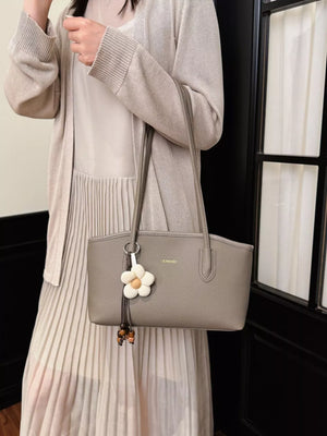 Pu Leather Shoulder Bag in Gray, alternate angle