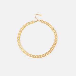 Gold anchor link chain necklace with textured links
