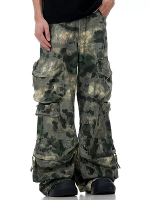 Men's Camouflage Loose Fit Cargo Pants in Camouflage, side view