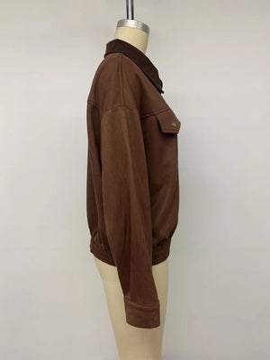 Button-down Oversized Jacket in Coffee Brown, view 14