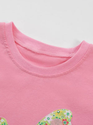 Children's Unicorn Short Sleeve T-shirt, close-up detail