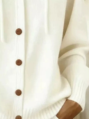 Hooded Button-up Cardigan in Pink, view 15