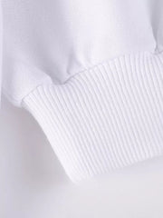Children's Bunny Graphic Sweatshirt And Leggings Set in White, back view