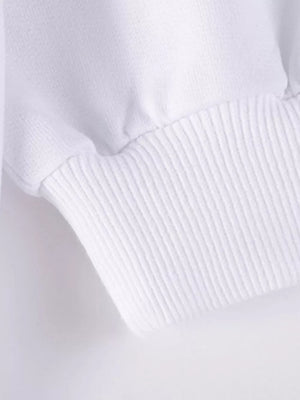 Children's Bunny Graphic Sweatshirt And Leggings Set in White, back view
