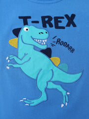 Children's Dinosaur Embroidered Short Sleeve Tee, close-up detail