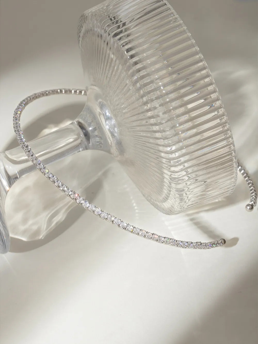 Silver diamond row collar necklace with a delicate chain detail