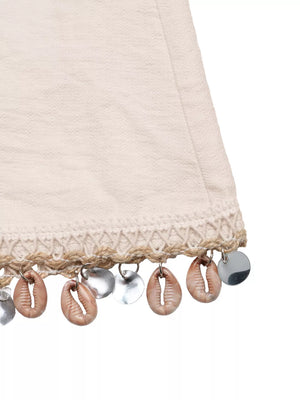 Boyshorts in apricot with shell and coin trim detail