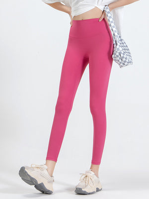 Sculpted Contour High-Waist Leggings in Hot Pink, full length, with a high waist.