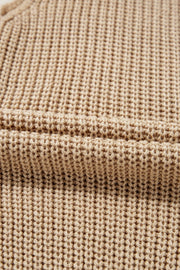 Tan knit tank top with a textured waffle stitch pattern.