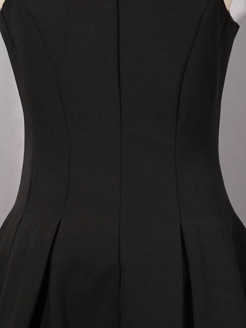 Zip Up Sleeveless Mini Dress in Black, product detail