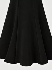 A-line Midi Skirt With Elastic Waistband, view 16