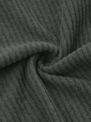 Dark gray ribbed knit asymmetrical cropped top