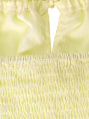 Apricot cami set with tie front and smocked waist detail