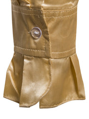 Men's yellow satin shirt cuff with ruffle detail and button closure