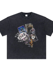 Black oversized t-shirt with vintage stamp graphic and "1988 Limited Edition" text.