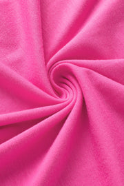 Pink cotton boxy tee with shoulder stitch detail