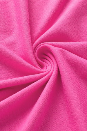 Pink cotton boxy tee with shoulder stitch detail