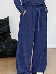 Loose Fit One-shoulder T-shirt And Pants Set Plus Size in Black, view 12