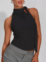 Chic Asymmetric Halter Neck Tank
