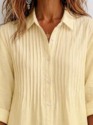 Men's Plus Size Long Sleeve Button-up Shirt, fabric detail