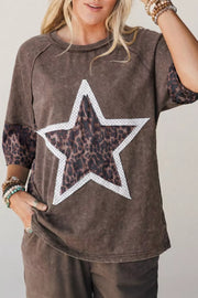 Leopard Star Patch Relaxed T-shirt