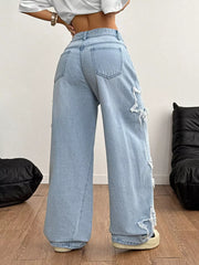 Star-embellished Wide-leg Jeans