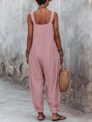 Full Size Striped Wide-leg Jumpsuit Plus Size, side view