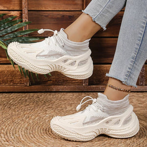 Lace Up Round Toe Sneakers in Khaki, view 12
