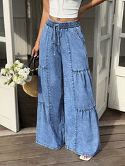 Wide Leg Tiered Jeans, side view