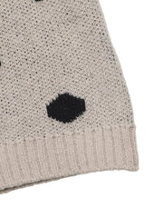 Polka Dot Dropped Shoulder Sweater in Khaki, product detail