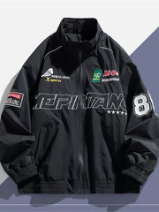Racing-inspired Zip-up Coat For Men