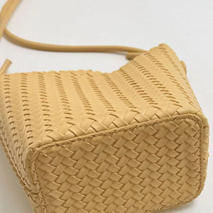 Woven Straw Crossbody Bag in Yellow, alternate angle