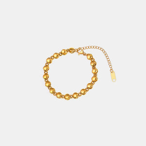 Gold 18K gold-plated bracelet with sculpted orb chain and adjustable extender